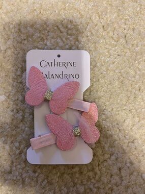 Catherine Malandrino Pink Butterfly Hair Clips — 2 Pack
